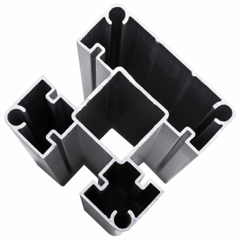 Panel ogrodzeniowy 6 pcs WPC i aluminium Szary