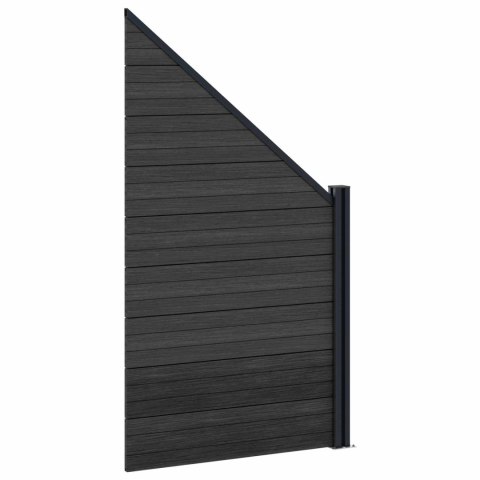 Panel ogrodzeniowy 8 pcs WPC i aluminium Czarny