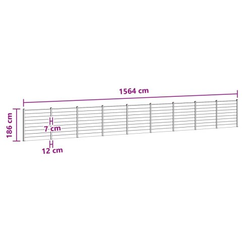 Panel ogrodzeniowy 9 pcs WPC i aluminium Czarny