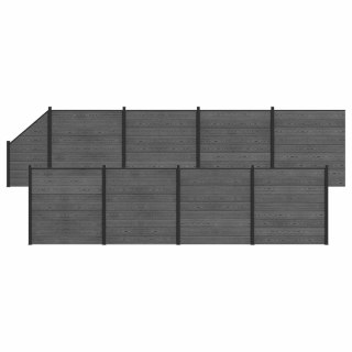 Panel ogrodzeniowy 9 pcs WPC i aluminium Szary