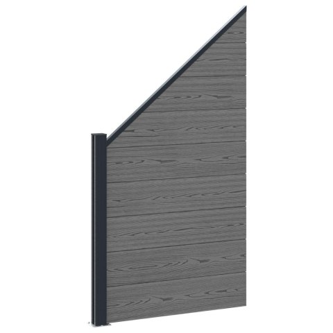 Panel ogrodzeniowy 9 pcs WPC i aluminium Szary