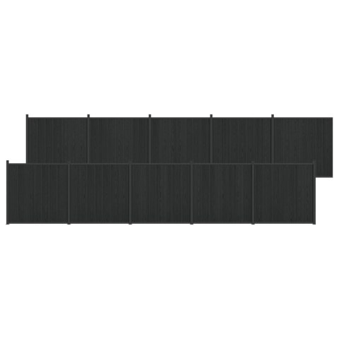 Panel ogrodzeniowy 10 pcs WPC i aluminium Czarny