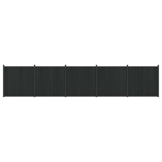 Panel ogrodzeniowy 5 pcs WPC i aluminium Czarny