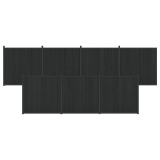 Panel ogrodzeniowy 7 pcs WPC i aluminium Czarny