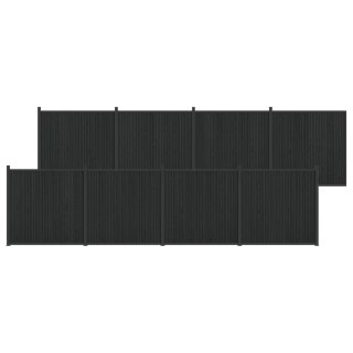 Panel ogrodzeniowy 8 pcs WPC i aluminium Czarny