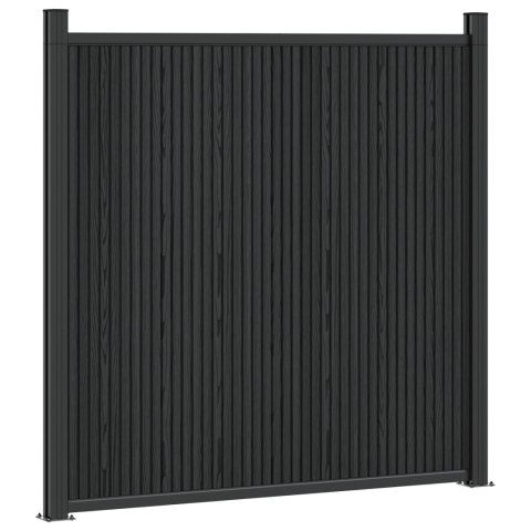 Panel ogrodzeniowy 8 pcs WPC i aluminium Czarny