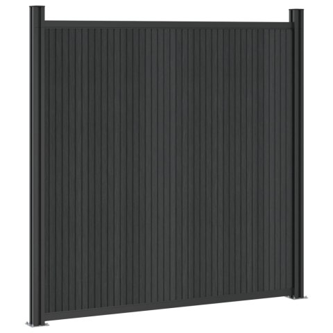 Panel ogrodzeniowy 8 pcs WPC i aluminium Czarny