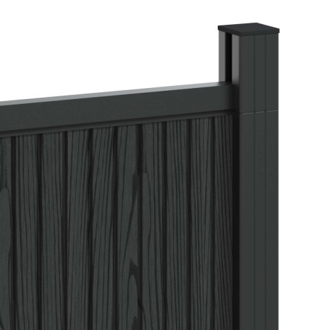 Panel ogrodzeniowy 8 pcs WPC i aluminium Czarny