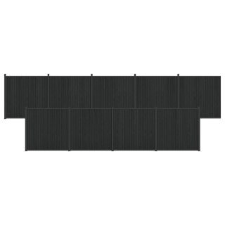 Panel ogrodzeniowy 9 pcs WPC i aluminium Czarny