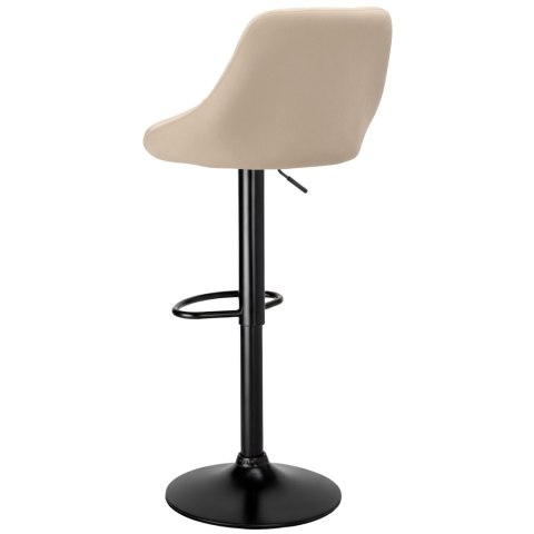 Krzesło barowe CYDRO BLACK welurowe beżowe VELVET