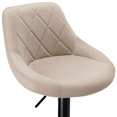 Krzesło barowe CYDRO BLACK welurowe beżowe VELVET