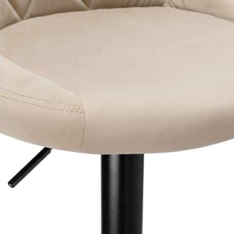 Krzesło barowe CYDRO BLACK welurowe beżowe VELVET