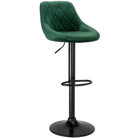 Krzesło barowe CYDRO BLACK welurowe ciemnozielone VELVET