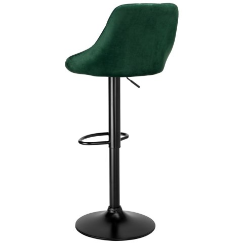 Krzesło barowe CYDRO BLACK welurowe ciemnozielone VELVET