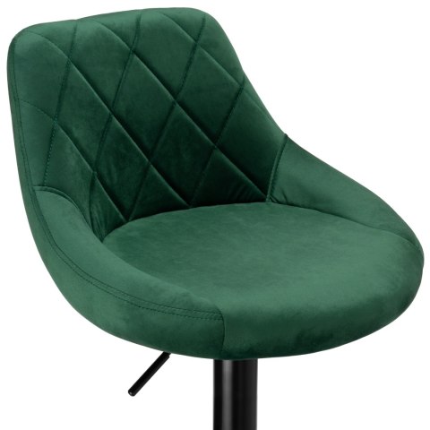 Krzesło barowe CYDRO BLACK welurowe ciemnozielone VELVET