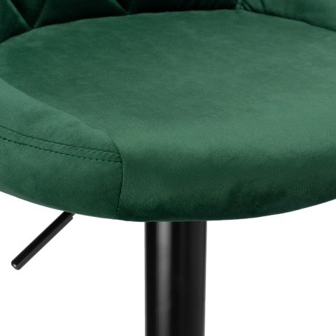 Krzesło barowe CYDRO BLACK welurowe ciemnozielone VELVET