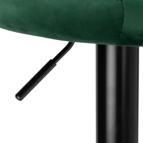 Krzesło barowe CYDRO BLACK welurowe ciemnozielone VELVET