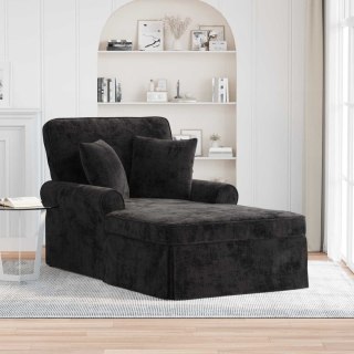 Chaise Lounge z Fartuszkiem Czarny 157 x 91 x 91 cm ARES