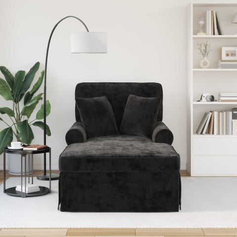 Chaise Lounge z Fartuszkiem Czarny 157 x 91 x 91 cm ARES