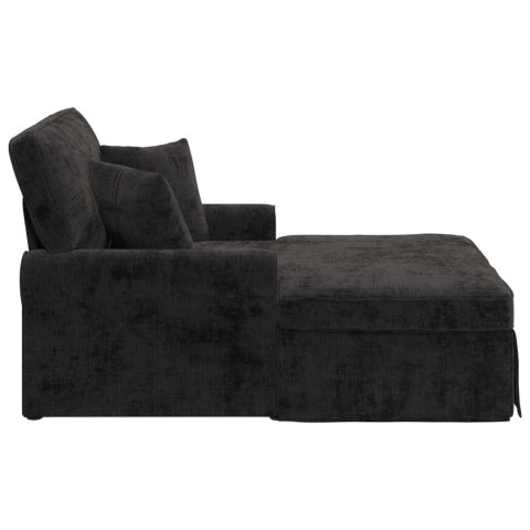 Chaise Lounge z Fartuszkiem Czarny 157 x 91 x 91 cm ARES