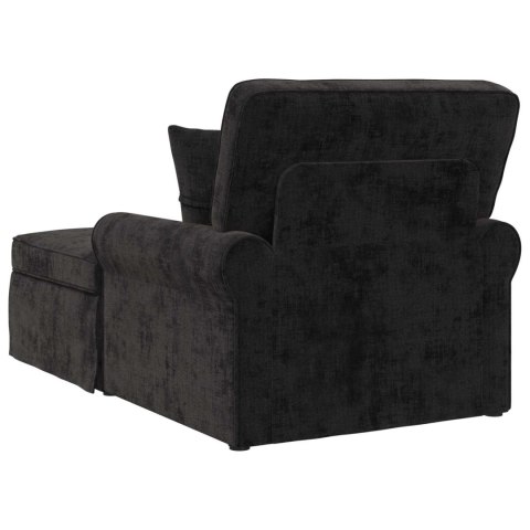 Chaise Lounge z Fartuszkiem Czarny 157 x 91 x 91 cm ARES