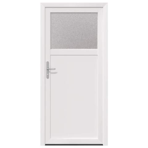 Drzwi Wejściowe Boczne Biały 88 x 198 cm PVC