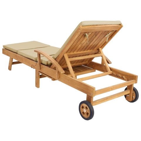 Leżak 100% Poliester, solidny teak