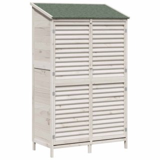 Shed ogrodowy Biały 106 x 56 x 176,5 cm Drewno Świerkowe