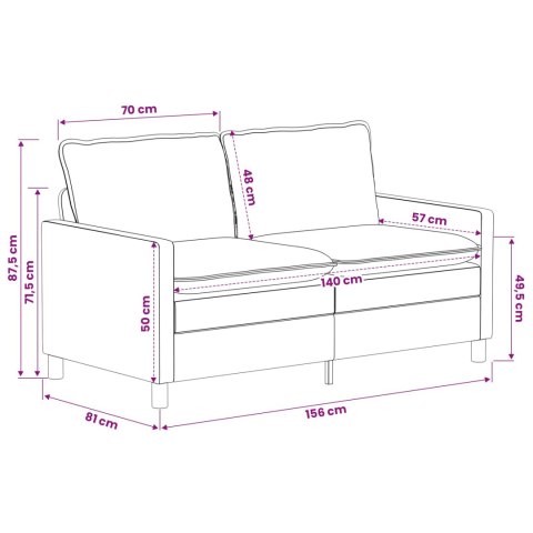 Sofa ciemnoszary 156 x 81 x 87,5 cm Poliester