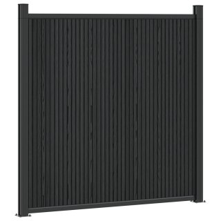 Panel ogrodzeniowy WPC i aluminium Czarny