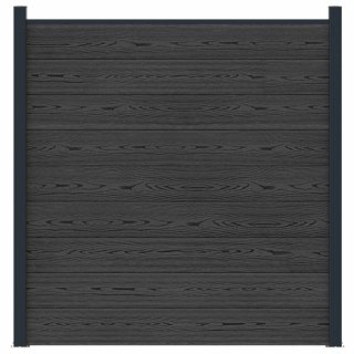 Panel ogrodzeniowy WPC i aluminium Czarny