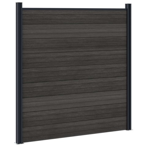 Panel ogrodzeniowy WPC i aluminium Czarny