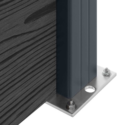 Panel ogrodzeniowy WPC i aluminium Czarny