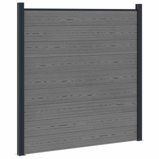Panel ogrodzeniowy WPC i aluminium Szary