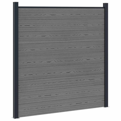 Panel ogrodzeniowy WPC i aluminium Szary