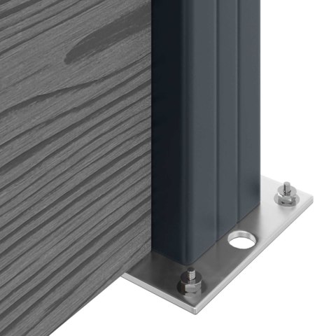 Panel ogrodzeniowy WPC i aluminium Szary