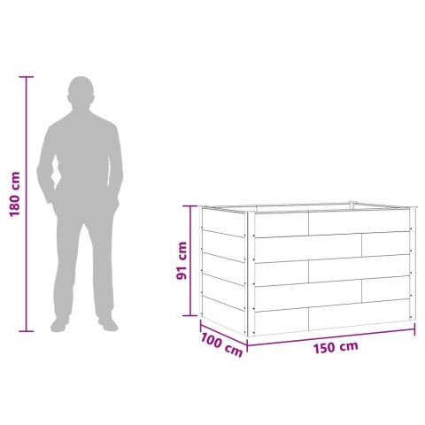 Podniesiona rabata ogrodowa Czarny 150 x 100 x 91 cm