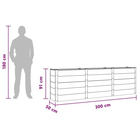 Podniesiona rabata ogrodowa Czarny 300 x 50 x 91 cm