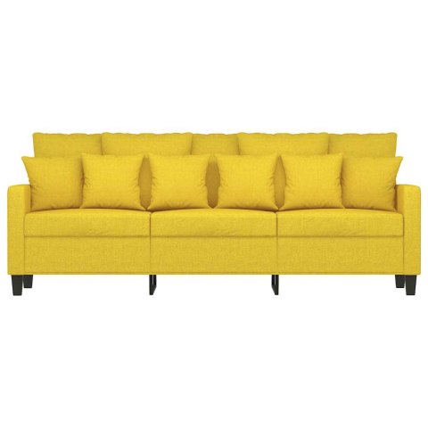 Sofa 3-osobowa, jasnożółta, 180 cm, tapicerowana tkaniną