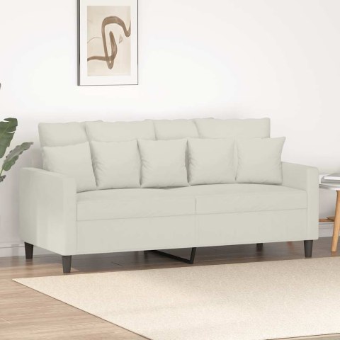 Sofa 2-osobowa, kremowy, 140 cm, tapicerowana aksamitem