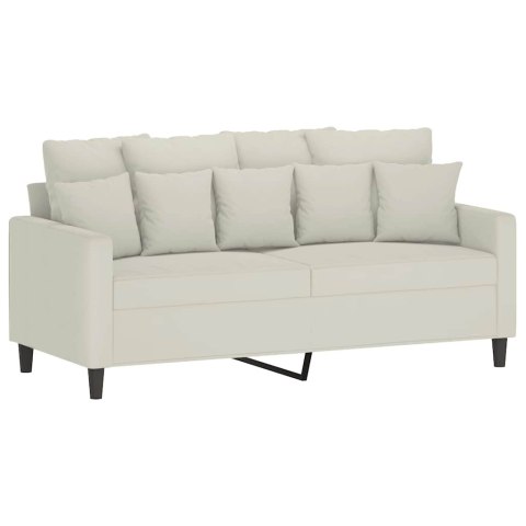 Sofa 2-osobowa, kremowy, 140 cm, tapicerowana aksamitem