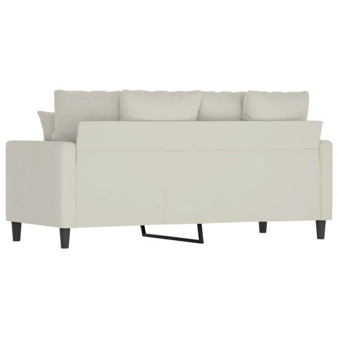 Sofa 2-osobowa, kremowy, 140 cm, tapicerowana aksamitem