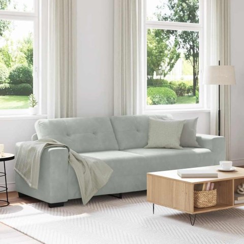 Sofa 3-osobowa jasnoszara 220x78x80 cm aksamitna