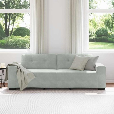 Sofa 3-osobowa jasnoszara 220x78x80 cm aksamitna