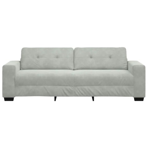 Sofa 3-osobowa jasnoszara 220x78x80 cm aksamitna