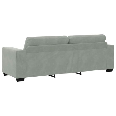 Sofa 3-osobowa jasnoszara 220x78x80 cm aksamitna