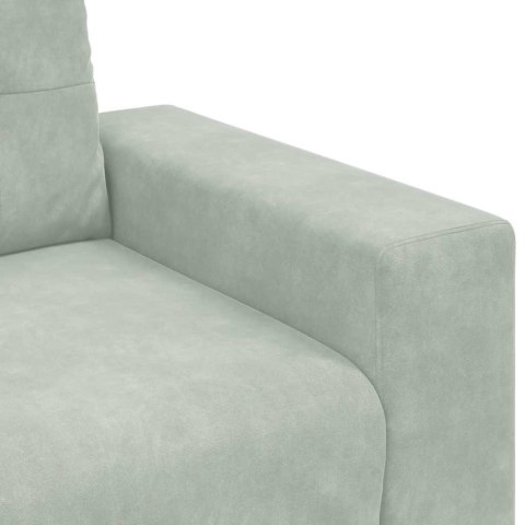 Sofa 3-osobowa jasnoszara 220x78x80 cm aksamitna