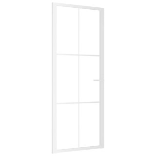 Drzwi wewnętrzne, 83x201,5 cm, białe, szkło ESG i aluminium