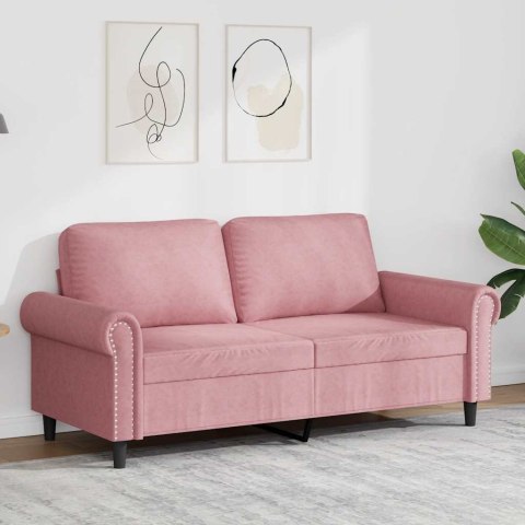 Sofa 2-osobowa, różowy, 140 cm, tapicerowana aksamitem