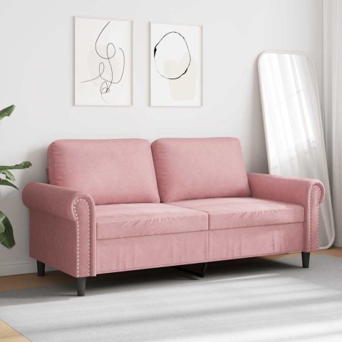 Sofa 2-osobowa, różowy, 140 cm, tapicerowana aksamitem